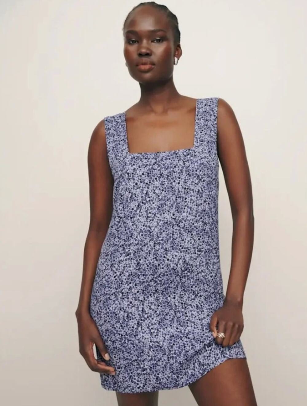 Reformation Alora Floral Purple Mini Dress Womens Size 10